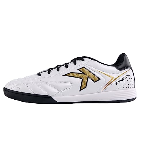 Kelme Fußballschuhe für Männer Turf Fußballschuhe Professionelle Futsal Sneaker Atmungsaktive Athletische Fußballschuhe für Indoor TF Weißes 42 von Kelme