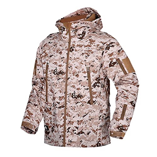 Kelmon Herren Softshelljacke Wasserabweisend Militär Jacke Taktische Jacke Warme Outdoorjacke Winddichte Funktionsjacke mit Multi Reißverschlusstaschen von Kelmon