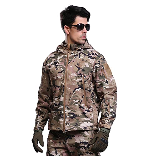 Kelmon Herren Softshelljacke Wasserabweisend Militär Jacke Taktische Jacke Warme Outdoorjacke Winddichte Funktionsjacke mit Multi Reißverschlusstaschen von Kelmon