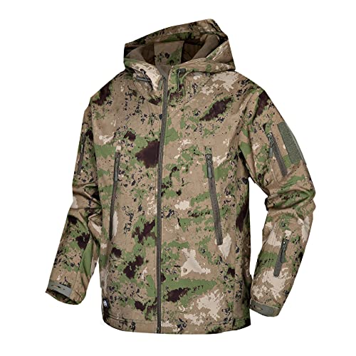 Kelmon Herren Softshelljacke Wasserabweisend Militär Jacke Taktische Jacke Warme Outdoorjacke Winddichte Funktionsjacke mit Multi Reißverschlusstaschen von Kelmon