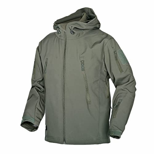 Kelmon Herren Softshelljacke Wasserabweisend Militär Jacke Taktische Jacke Warme Outdoorjacke Winddichte Funktionsjacke mit Multi Reißverschlusstaschen von Kelmon