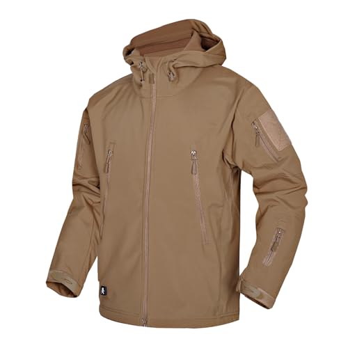 Kelmon Men's Softshell Jacket Warm Fleece Waterproof Military Jacket Tactical Jacket Warm Outdoor Jacket Windproof Functional Jacket with Multi-Zip Pockets von Kelmon