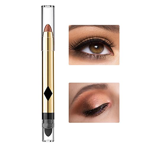 2-in-1 Perlglanz-Lidschatten-Make-up-Stift, Doppelseitiger Perlglanz-Creme-Lidschattenstift, Eye Brightener Stick mit knitterfreier Formel, wasserfest und langlebig Keloc von Keloc