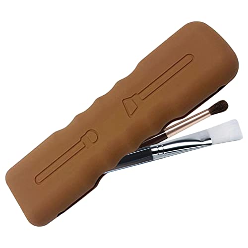Keloc Make-up-Pinsel-Reiseetui, Silikon-Kosmetikpinsel-Etui, Tragbarer Make-up-Pinsel-Taschen-Organizer mit Magnetverschluss für unterwegs von Keloc