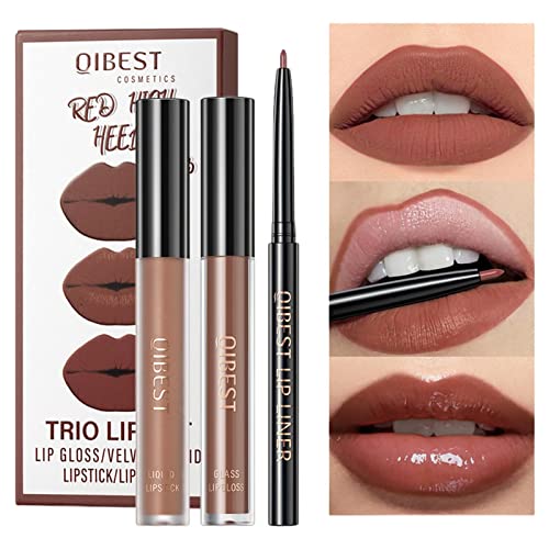 Lipgloss Lip Liner-Set - Matter flüssiger Lippenstift Lipgloss Lip Liner Pen,Antihaft-Cup Lipgloss Matte Lip Glaze Make-up-Geschenkset für Frauen Mädchen Ganzjähriges Make-up Keloc von Keloc