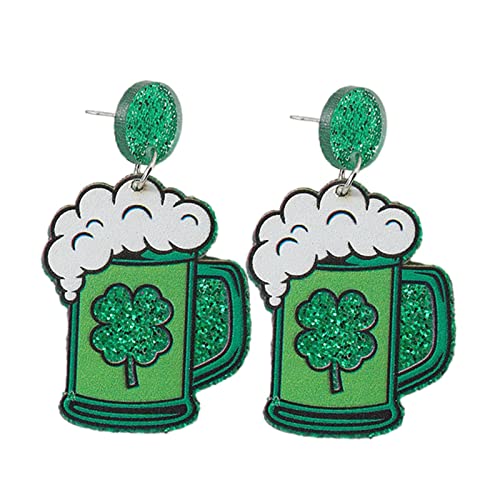 St. Patricks Day Ohrringe für Frauen – grüne baumelnde Ohrringe für Frauen, Patrick Day Schmuckaccessoires Kleeblatt-Ohrringe für Frauen Mädchen Keloc von Keloc
