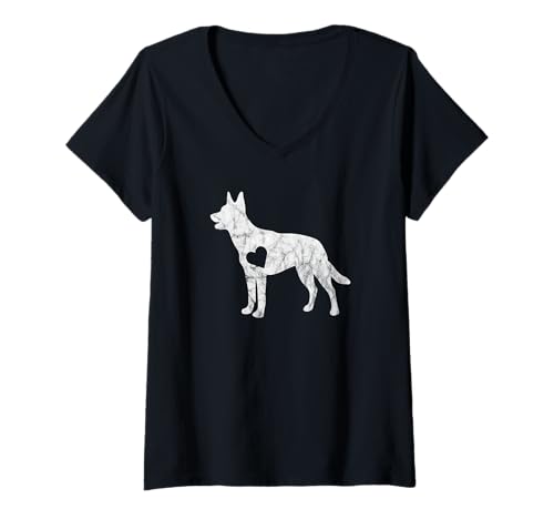 Damen Kelpie Hundeliebhaber Besitzer Australian Kelpie Mom Mama Dad Daddy T-Shirt mit V-Ausschnitt Damen Kelpie Hundeliebhaber Besitzer Australian Kelpie Mom Mama Dad Daddy T-Shirt mit V-Ausschnitt von Kelpie Lover Family Apparel