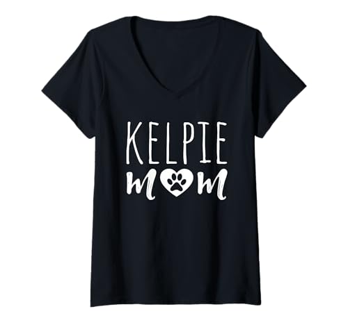 Damen Kelpie Mama Hund Mutter Besitzer Australian Kelpie Mama Schwester T-Shirt mit V-Ausschnitt Damen Kelpie Mama Hund Mutter Besitzer Australian Kelpie Mama Schwester T-Shirt mit V-Ausschnitt von Kelpie Lover Family Apparel