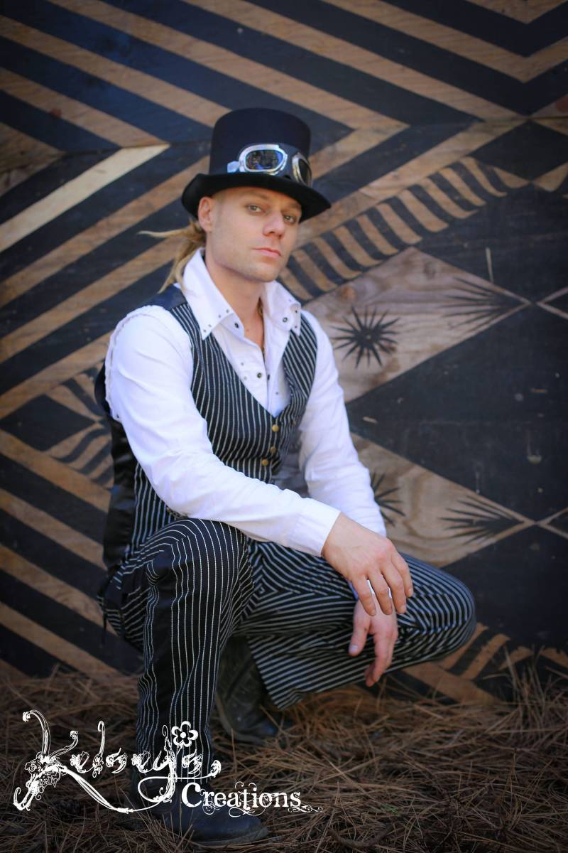 Schwarzer Steampunk-Anzug Stretch Canvas Zweiteiler Adrettes Outfit von KelseysCreationsShop