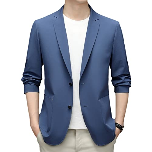 Kelsiop Herren Anzug Frühling Herbst Jacke Mode Blazer Business Casual Tops, dunkelblau, XXXL von Kelsiop