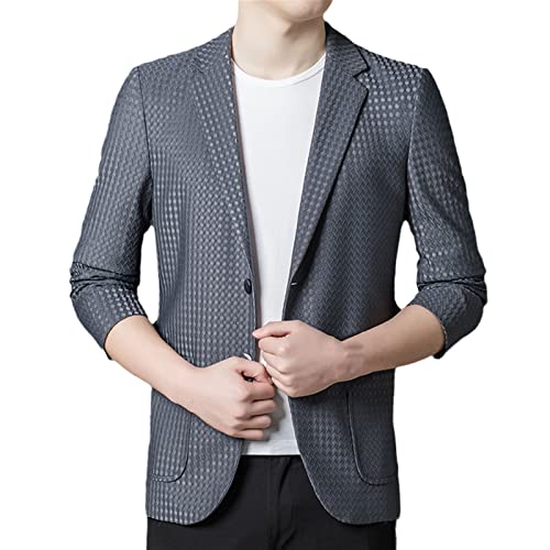 Kelsiop Herren Casual Fashion Elegant Slim Fit Designer Blazer, grau, XL von Kelsiop