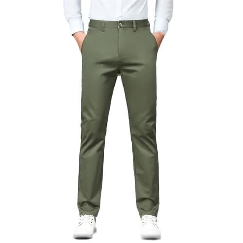 Kelsiop Herren Gerade Anzughose Herbst Und Winter Business Stretch Grau Khaki Schwarz Dicke Hose von Kelsiop