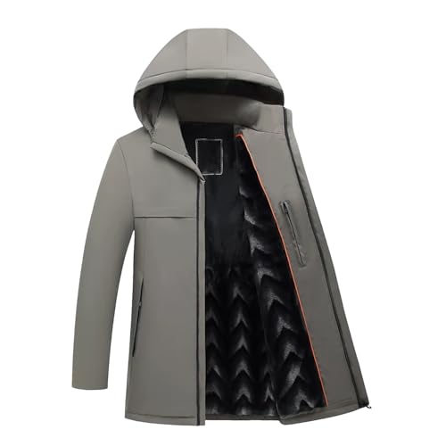 Kelsiop Winter Herren Parka Langer Mantel Warmer Herbst Kapuzen Freizeitmantel von Kelsiop