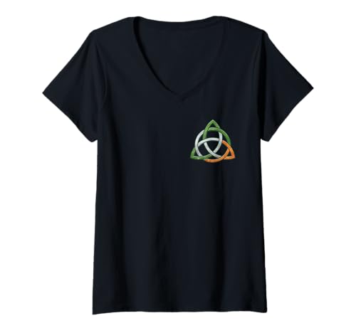 Damen Celtic Knot - irische keltische Symbole - St.Patrick Tag T-Shirt mit V-Ausschnitt Damen Celtic Knot - irische keltische Symbole - St.Patrick Tag T-Shirt mit V-Ausschnitt von Keltisches Kreuz & Symbole