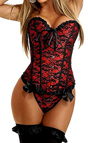 Kelvry Damen Gothic Korsett Shapewear Vollbrust Corsage Mieder Dessous Top von Kelvry