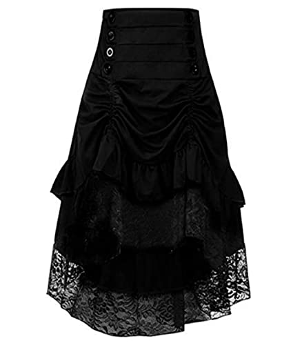 Kelvry Damen-Korsett, Vintage-Stil, viktorianischer Steampunk-Rock, mit verstellbaren Rüschen, hoher niedriger Gothic-Rock von Kelvry