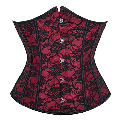 Kelvry Damen-Taillenmieder aus Satin, zum Schnüren, Unterbrustkorsett, Shaper, Bustier, Top, Größe S-6XL von Kelvry