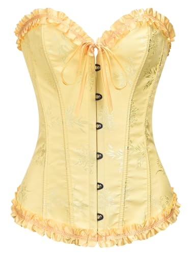 Kelvry Frauen Vollbrust Mieder Dessous Korsage Bridal Wäsche schnürt Sich Oben Satin Korsett von Kelvry