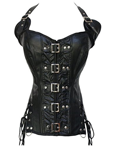 Martya Kunstleder Korsett Reißverschluss Corsagentop Gothic Steampunk Corsage von Kelvry