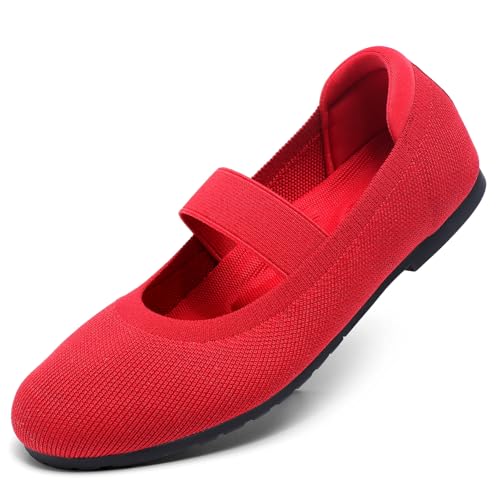 Kelway Ballerinas Damen Mary Jane Schuhe mit Arch Support Schuheinlagen, Faltbare Runde Zehe Flats, Recycled Seagrass Textile, Leichte und Bequem von Kelway