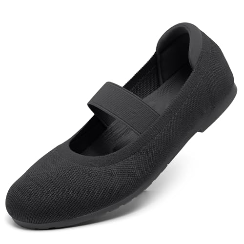 Kelway Ballerinas Damen Mary Jane Schuhe mit Arch Support Schuheinlagen, Faltbare Runde Zehe Flats, Recycled Seagrass Textile, Leichte und Bequem von Kelway