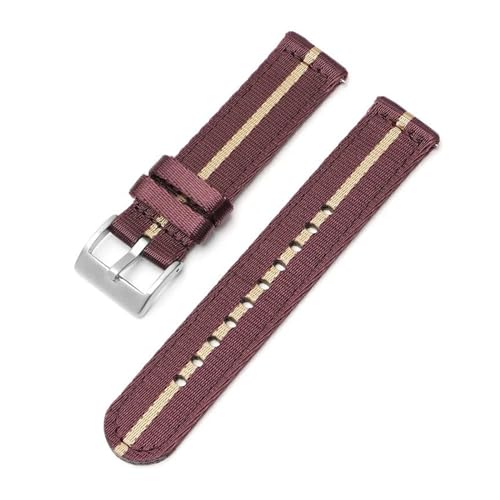 20/22mm Nylon Uhrengurt Sport Ersatzband Armband, Red Khaki 1, 22mm von KemEng