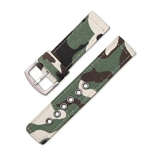 KemEng Canvas Nylon Uhrengurt 18-24mm klassische NATO-Träger, Grün, 24mm von KemEng