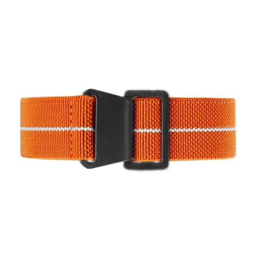 KemEng Elastic Watch Armband 20/22mm Nylon Uhrenband Stoff Armband, Orange weiß-b, 22mm von KemEng
