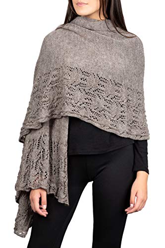 Kemailù - ILARY Perforierte Stola aus Mohairwolle - Damen - MADE IN ITALY (Biber) von Kemailù