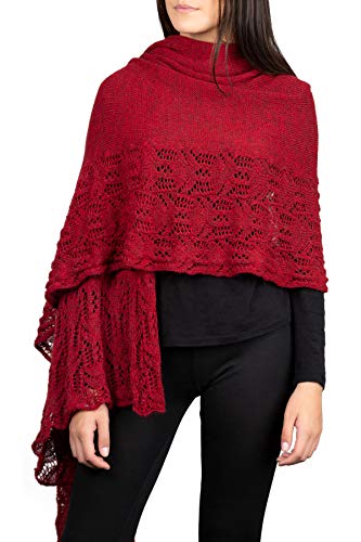 Kemailù - ILARY Perforierte Stola aus Mohairwolle - Damen - MADE IN ITALY (Rot) von Kemailù