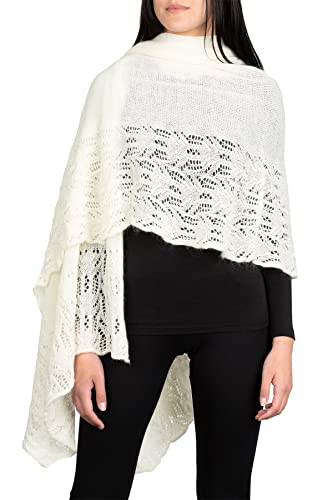 Kemailù - ILARY Perforierte Stola aus Mohairwolle - Damen - MADE IN ITALY (Weiß) von Kemailù