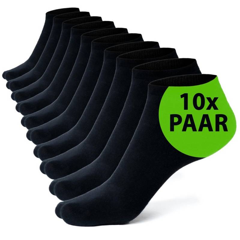 Kemes Sneakersocken kurze Socken Damen und Herren Halbsocken Sneakersocken Schwarz Weiß (10-Paar) Mit Größenbeschriftung unter der Socke von Kemes