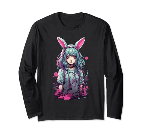 Kemonomimi Anime Goth Girl Kawaii Bunny e-girl Design Langarmshirt von Kemonomimi Anime Goth Girl Bunny Design