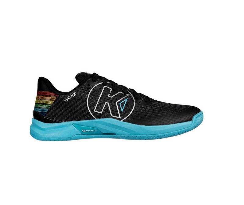 Kempa Hallen-Indoorschuhe Attack Two 2.0 Square schwarz/aqua Herren Badmintonschuh von Kempa