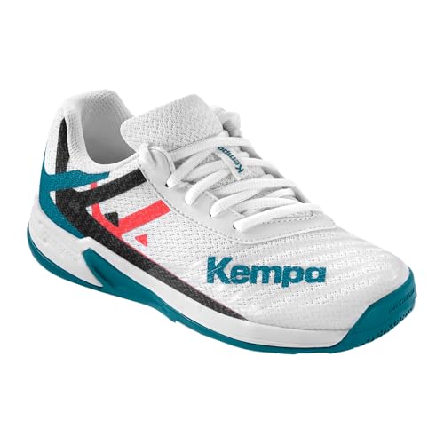 Kempa Jungen Unisex Kinder Wing 2.0 Junior Handball-Schuhe, weiß/rot/schwarz, 32 EU von Kempa
