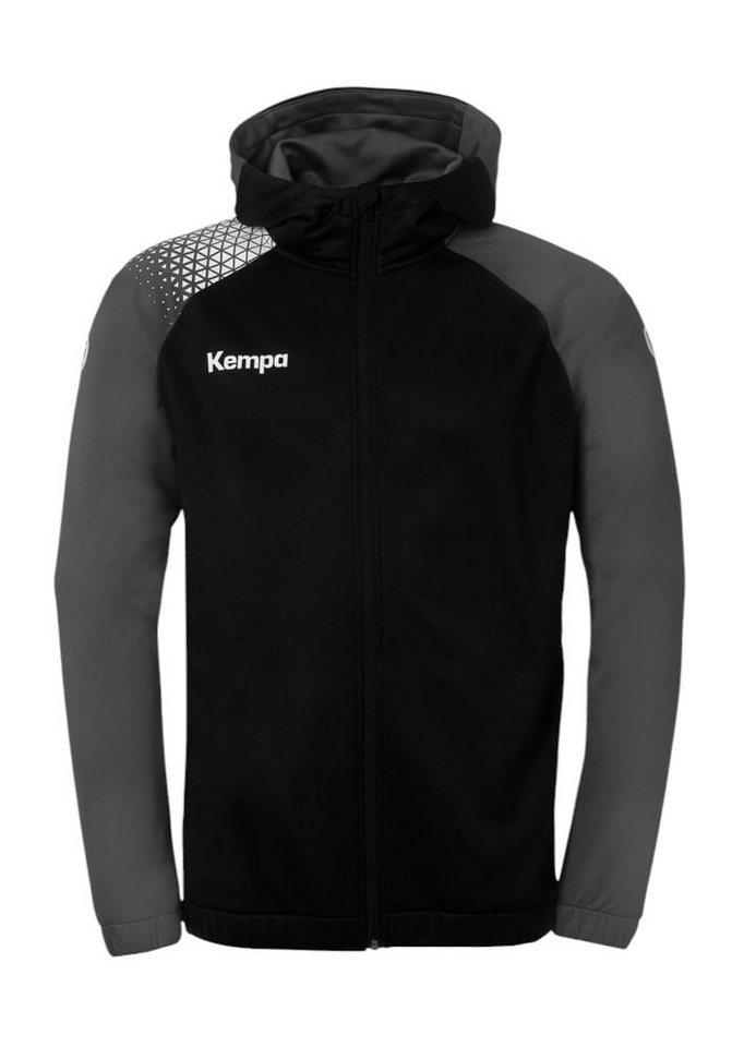 Kempa Kapuzenpullover Kapuzenjacke Ambition 28 (Full-Zip, 100% Polyester) schwarz/grau von Kempa