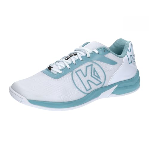 Kempa Unisex Attack Three 2.0 W Game Changer Handballschuhe, Sportschuhe, Turnschuhe, weiß/Aqua, 36 EU von Kempa