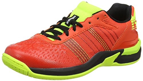 Kempa Unisex-Kinder Attack Contender JUNIOR Handballschuhe, Rot (Rouge Rouge Tomate/Noir/Jaune Fluo Rouge Rouge Tomate/Noir/Jaune Fluo) von Kempa