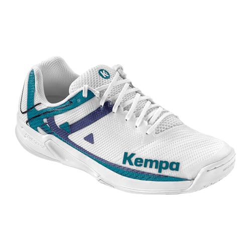 Kempa Wing 2.0 Damen-Handballschuhe Handball-Schuhe, weiß/Cyan/Purple, 39.5 EU von Kempa
