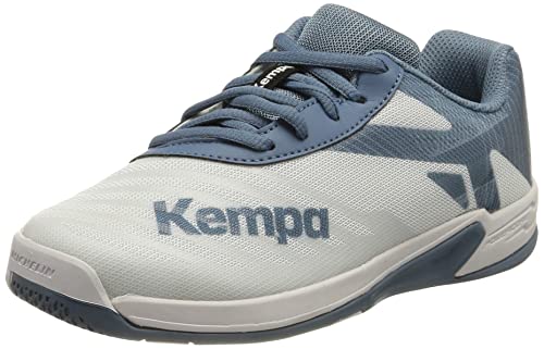 Kempa Wing 2.0 Junior Sneaker, weiß/Steel blau, 31 EU Schmal von Kempa