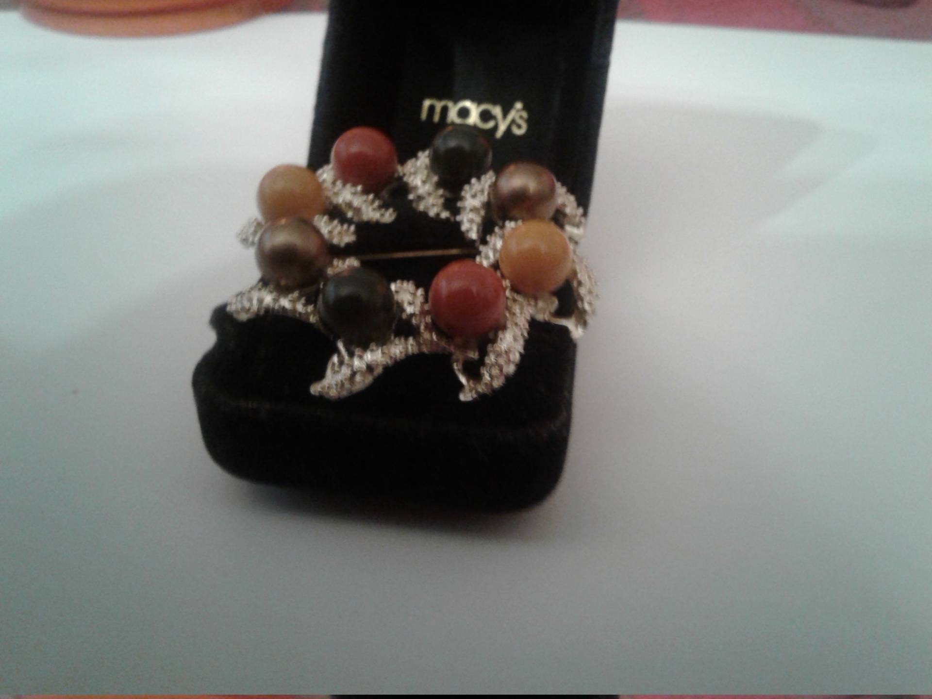 Amerique Kreisbrosche Mit Runden Herbstfarbenden Sets von KenPaulsTreasures