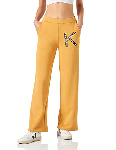 KENDALL & KYLIE Damen K&K W Zebra Print Straight Flare Sweatpants KKW3711725 Jogginghose, Honeycomb, L von Kendall + Kylie