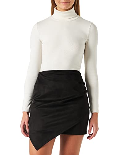 KENDALL & KYLIE Damen K&k W Suede Uneven Skirt Kkw3715006, Schwarz, L von Kendall + Kylie