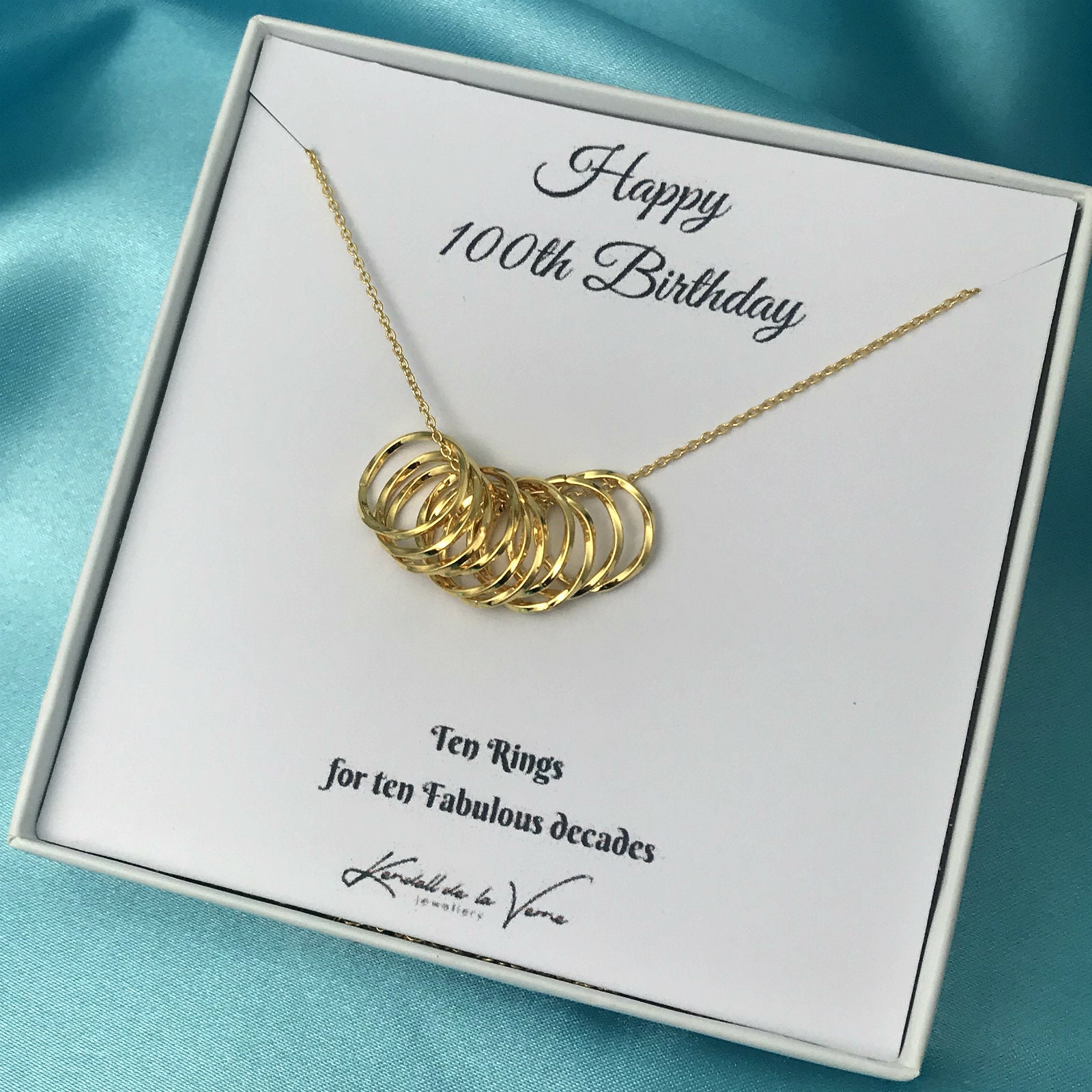 100. Geburtstag Halskette, 100 Jahre Geburtstagsgeschenk, Geschenk Für Ihre Frau Großmutter Mutter, Schwester, Tante Freund, Gold Kreise Halskette von KendalldelaVerne