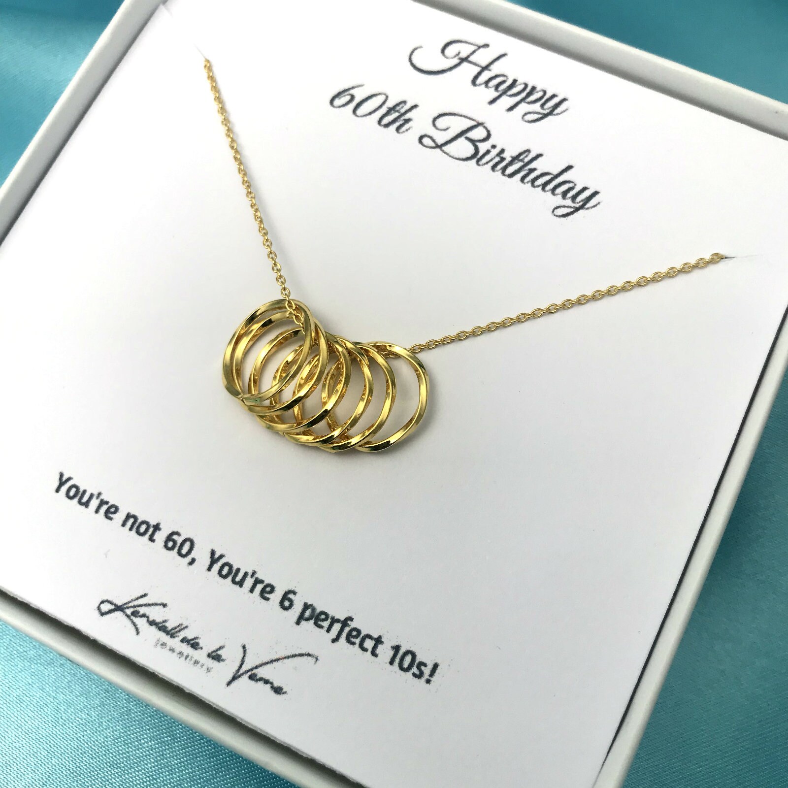 60Er Geburtstag Vergoldeter Sterlingsilber Anhänger Mit Sechs Kreisen von KendalldelaVerne