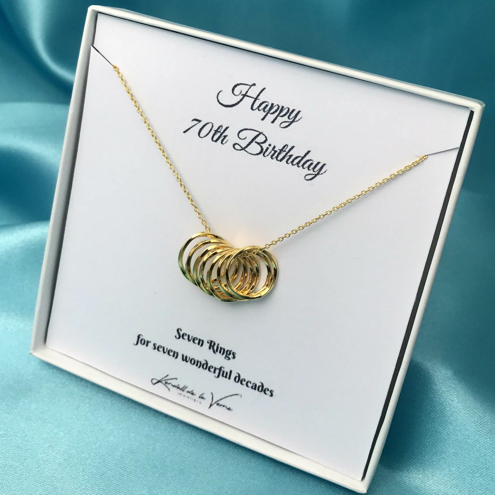 70Er Geburtstag Vergoldeter Sterlingsilber Sieben Kreis Anhänger von KendalldelaVerne