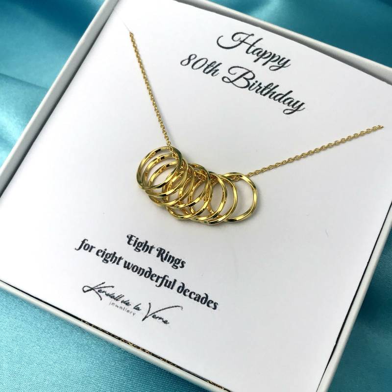 80. Geburtstag Halskette Gold Acht-Kreis Sterling Silber Geschenk von KendalldelaVerne