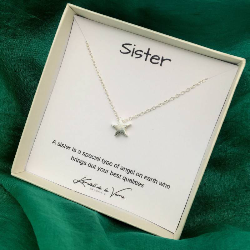 Sterling Silber Stern Halskette Personalisierter Anfang Charme, Schwester Geschenk von KendalldelaVerne