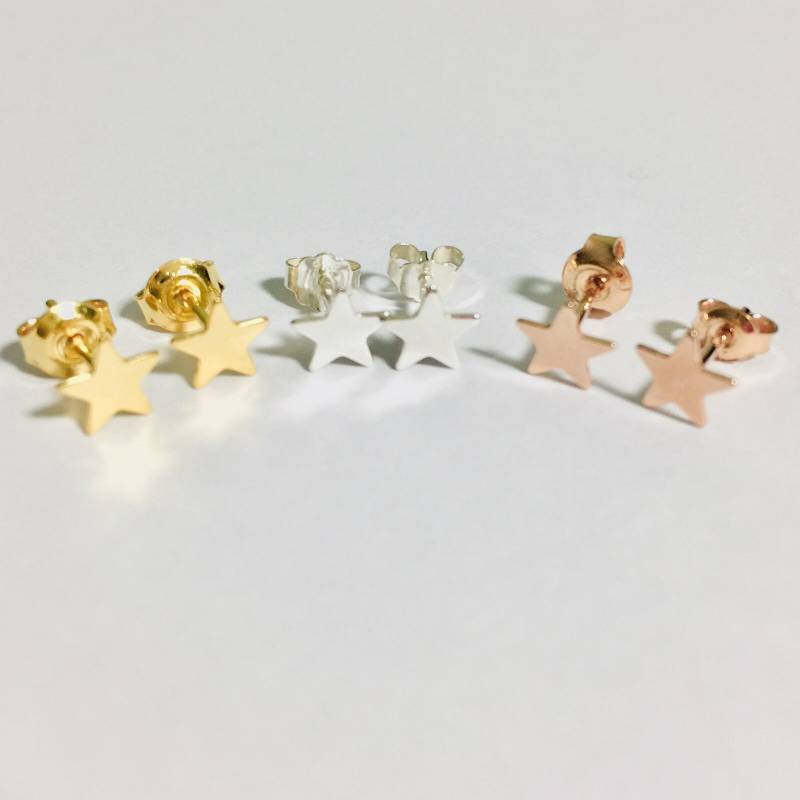 Sterling Silber Stern Ohrringe 24K Gold & 18K Rose Plated von KendalldelaVerne