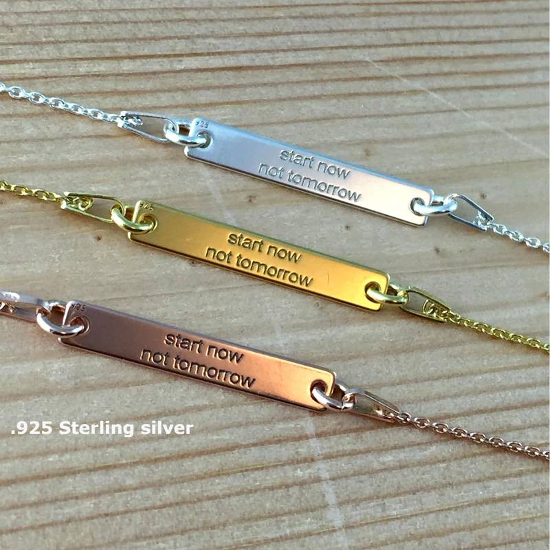 sterling Silber Bar Halskette Inspirierendes Schmuck Geschenk von KendalldelaVerne